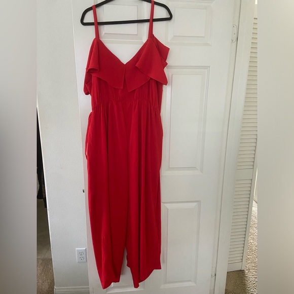 Eloquii Red Ruffle Wrap Jumpsuit 20 - NWT - Picture 6 of 7